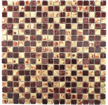 Mozaika z prírodného kameňa XAM 67 30x30 cm zlatá/červená-thumb-0