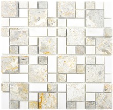 Mozaika z prírodného kameňa XNM MC719 30,5x30,5 cm sivá/biela-thumb-0