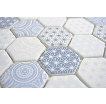 Sklenená mozaika Emily HX45 šesťuholník 32,40x28 cm svetlo modrá-thumb-1
