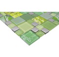 Sklenená mozaika XCM MC559 29,8x29,8 cm strieborná/zelená