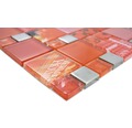 Sklenená mozaika XCM MC579 29,8x29,8 cm strieborná/červená