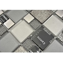 Sklenená mozaika XCM MC529 29,8x29,8 cm strieborná/sivá/čierna-thumb-3