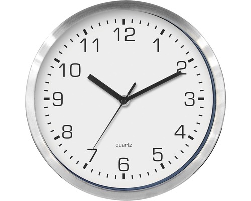 Nástenné hodiny kovové biele Ø 25,2 cm