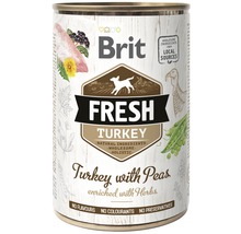 Konzerva pre psov Brit Fresh Turkey with Peas 400 g-thumb-0