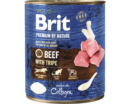 Konzerva pre psov Brit Premium by Nature Beef with Tripes 800 g
