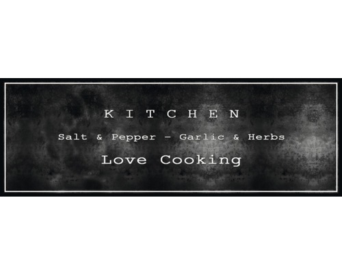 Koberec behúň Love Cooking čierny 50x150 cm