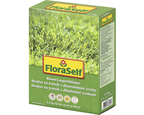 Trávnikové hnojivo FloraSelf s dlhodobým účinkom 2,5 kg/ 80 m²