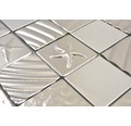 Sklenená mozaika štvorcová crystal mix reliéfny silver