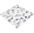 Sklenená mozaika štvorcová crystal mix superwhite