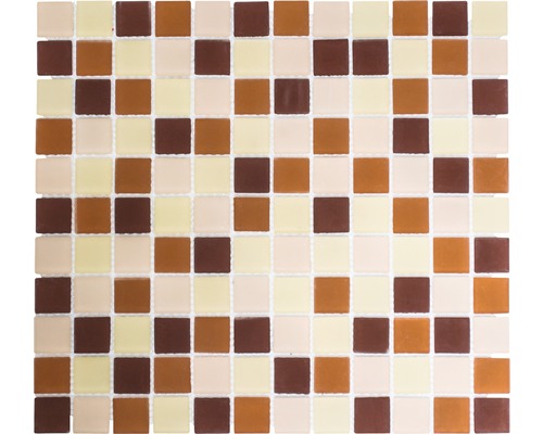 Sklenená mozaika CM 4560 30,5x32,5 cm hnedá/pastelovo béžová/žltá