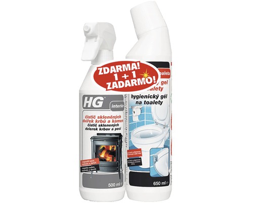 Čistič sklenených dvierok krbov HG 500 ml + WC gel 500 ml-0