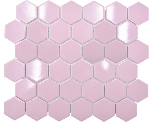 Keramická mozaika HX520 šesťuholník uni staroružová lesklá-0