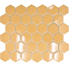Keramická mozaika HX570 šesťuholník uni okrová oranžová lesklá-thumb-0