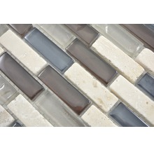 Sklenená mozaika XCM IL037 väzba 29,8x30,4 cm krištáľ/kameň mix-thumb-2
