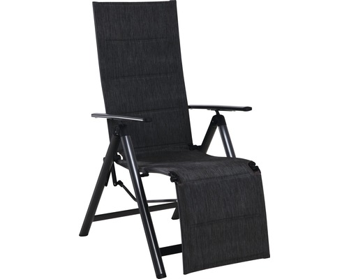 Záhradná stolička sklápacia s podrúčkami sivá Garden Place Eve 57 x 74 x 110 cm hliník, plast, textil