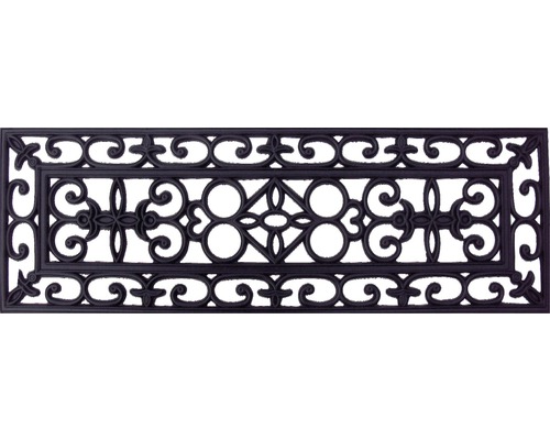 Rohožka pred dvere gumená schodová, kovový vzhľad 25 x 75 cm