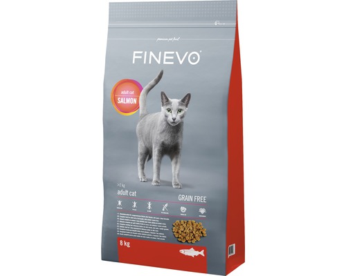 Granule pre mačky Finevo Adult Cat losos bez obilnín 8 kg