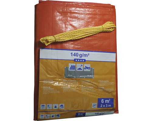 Krycia plachta oranžovozelená 140g/m², 2x3 m
