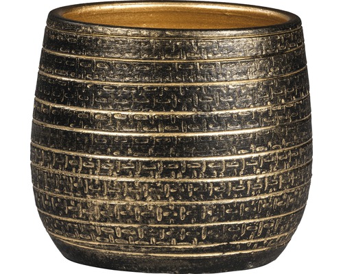 Obal na kvetináč passion for pottery Solano Ø 29 x 26 cm čierno-zlatý
