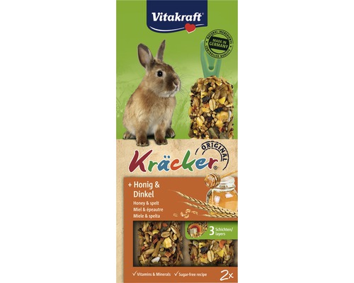 Maškrty pre králiky Vitakraft Kräcker s medom 2 ks 112 g