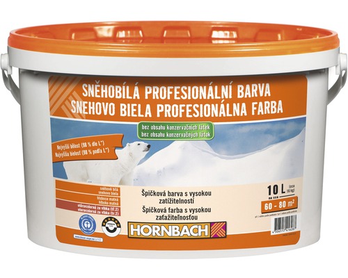 Farba na stenu Hornbach Snehobiela profesionálna bez konzervantov 16 kg