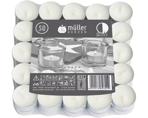 Čajové sviečky Müller Kerzen 50 ks