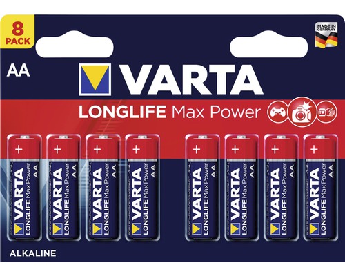 Alkalická batéria Varta Longlife Max Power AA 1,5V 8ks