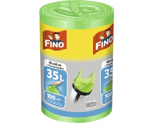 Vrecia na odpad Fino Color 35 l 100 ks zelené