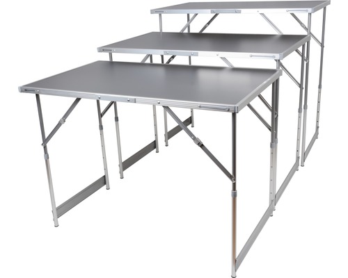 Multifunkčný stôl tapetovací stôl výškovo nastaviteľný sivý 3 x 1 m 3dielny
