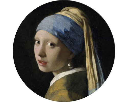 Obraz na plátne Dievča s perlami ø70 cm
