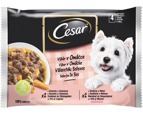Kapsičky pre psy Cesar selection 4 x 100 g