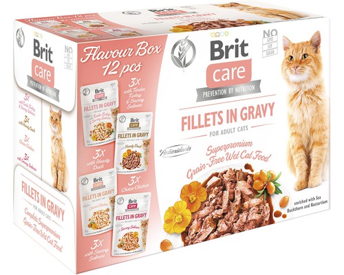 Kapsičky pre mačky Brit Care Multipack Gravy 12x85 g