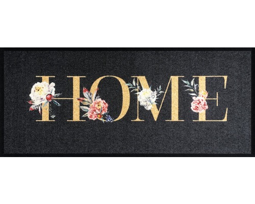 Koberec behúň Home Flowers antracit 66x150 cm