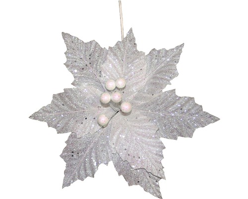 Dekorácia kvet biely perleťový 31 cm