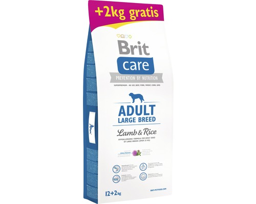 Granule pre psov Brit Care Adult Large Breed Lamb & Rice 12+2 kg ZADARMO