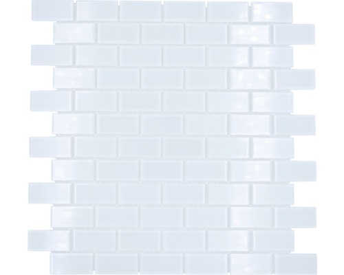 Sklenená mozaika CM B400 biela 30,5x32,5 cm