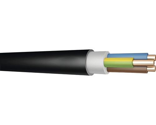 Inštalačný kábel CYKY-J 3x4mm² 750V B250 čierny, metrážny tovar