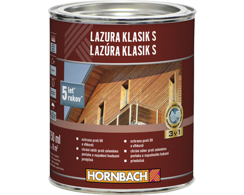 Lazúra na drevo Hornbach Klasik S palisander 0,75 l-0