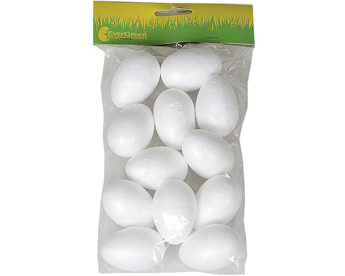 Vajcia polystyrénové 6 cm 12 ks biele