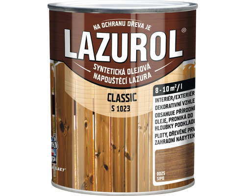 Lazúra na drevo Lazurol Classic S1023 sipo 0,75 l