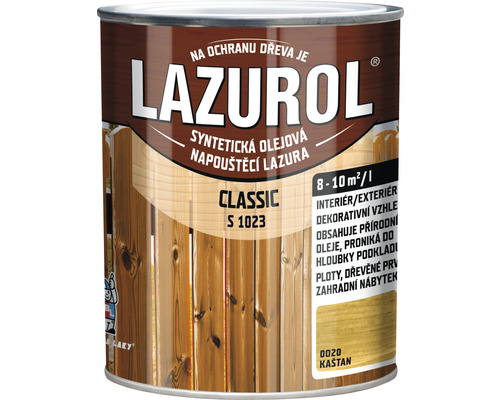 Lazúra na drevo Lazurol Classic S1023 gaštan 0,75 l