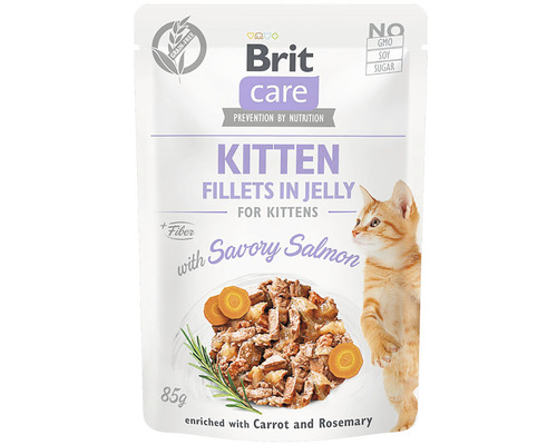 Kapsička pre mačky Brit Care Savory Salmon for Kitten Jelly 85 g