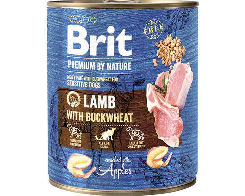 Konzerva pre psov Brit Premium by Nature Lamb with Buckwheat 800 g