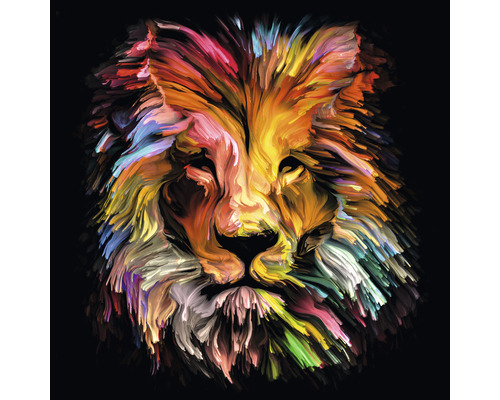 Sklenený obraz Colorful Lion Head 30x30