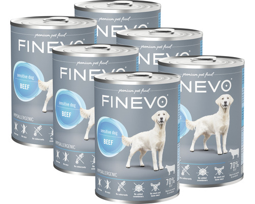 Konzerva pre psov Sensitive Dog FINEVO hovädzie čisté 1 balenie 6 x 400 g