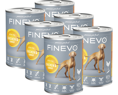 Konzerva pre psov Active Dog FINEVO kuracie s mrkvou 1 balenie 6 x 800 g Konzerva pre psov Active Dog FINEVO kuracie s mrkvou 1 balenie 6 x 800 g