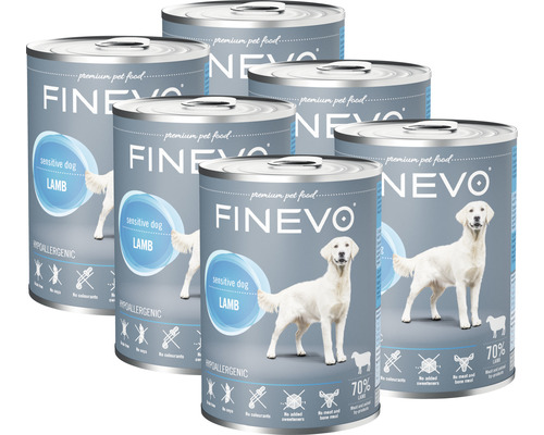 Konzerva pre psov Sensitive Dog FINEVO jahňacie čisté 1 balenie 6 x 800 g Konzerva pre psov Sensitive Dog FINEVO jahňacie čisté 1 balenie 6 x 800 g