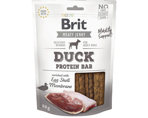 Maškrty pre psy Brit Jerky Duck Protein Bar 80 g