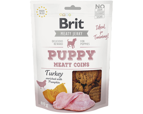 Maškrty pre šteňatá Brit Turkey Meaty coins for Puppies 80 g