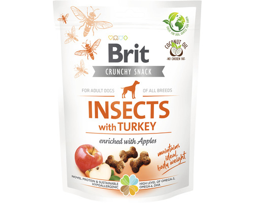 Maškrta pre psov Brit Care Crunchy Snack Insects with Turkey and Apples 200 g-0